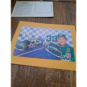 1990 Harry Gant Skull Bandit #33 Sam Bass Art NASCAR Driver Card 11x7 Food Lion
